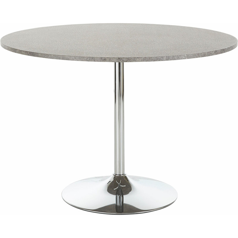 Castillo Round Metal Base Dining Table, Concrete