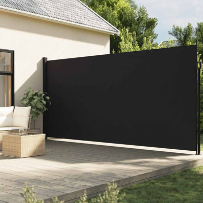 vidaXL Retractable Side Awning Black 86.6"x118.1