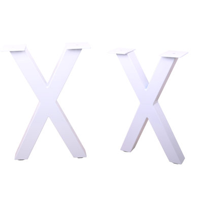 2pcs X18" High Quality Dining Bench Legs, X-shaped Steel Table Legs, Coffee Table Legs,computer Desk Legs,industrial Kitchen Table Legs,white