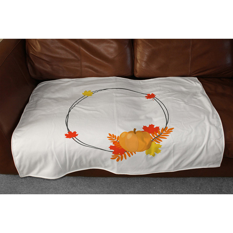 Couverture citrouille, 65 po x 80 po