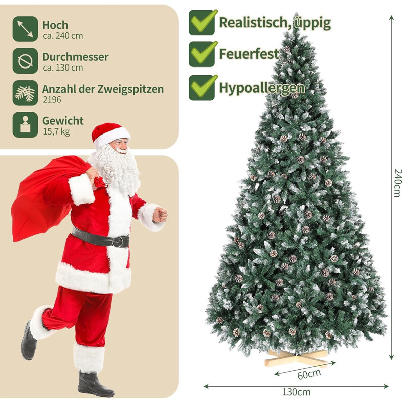 Lighted Artificial Christmas Tree, 7.87' H