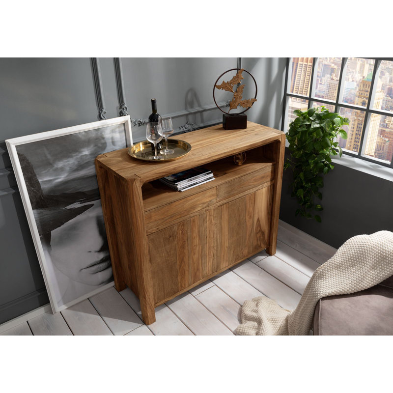 Bueno 120cm Solid Wood Sideboard, Brown