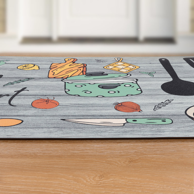 Ensemble de 2 tapis de cuisine Duwaine, Gris, Tapis de couloir 20 po x 31,5 po + 20 po x 59 po