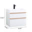 Meuble-lavabo mural blanc de 24 po, lavabo en acrylique intégré, tiroirs à fermeture en douceur, poignées bicolores, revêtement mat, cloisons de rangement intégrées pour le montage, avec tiroir silencieux-924715970