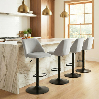 New upgraded backrest Swivel Upholstered Adjustable Height Counter & Bar Stool With Footrest
