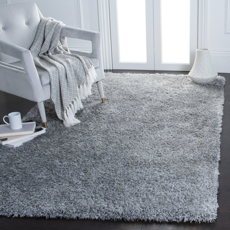 Tapis gris touffeté à la main Delane, Rectangle 4 pi x 6 pi