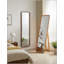 Miroir pleine grandeur en hêtre massif avec support pour chambre à coucher et salon