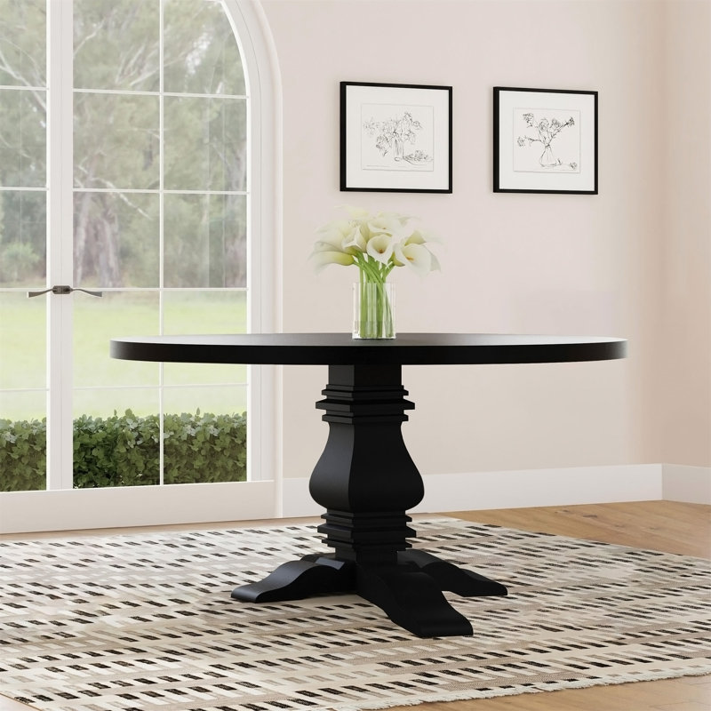 Allende Black Round Dining Table