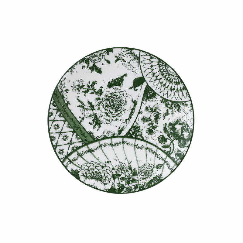 Victor Handmade Bone China Salad/Dessert Plate, Green