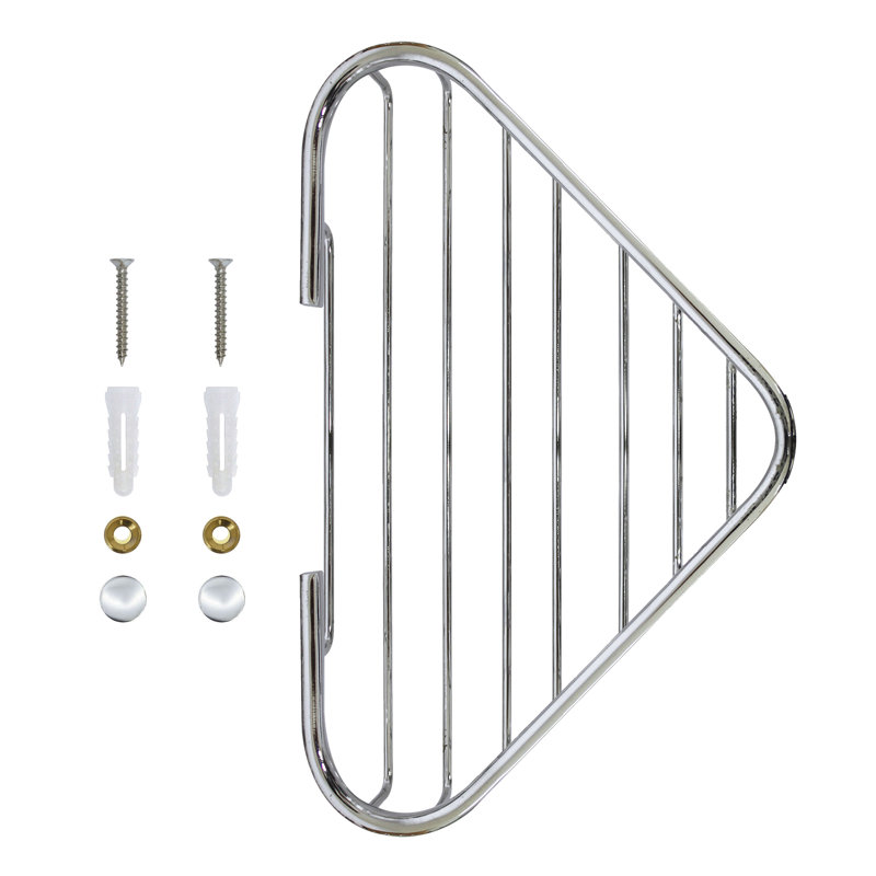 Tablette de coin en acier inoxydable, Chrome poli