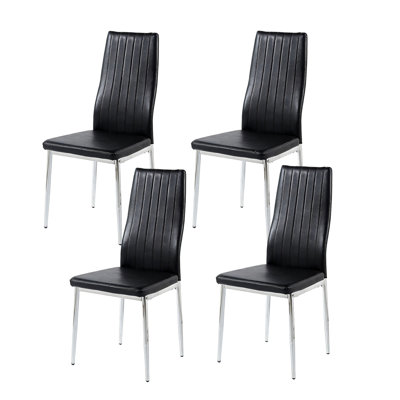 Solid Dining Side Chair With Stable Steel Legs, Modern Dining Chair 