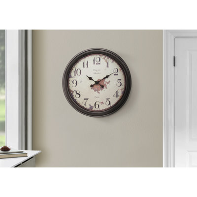 Clocks, 20" Round, Wall Clock, Brown, Transitional