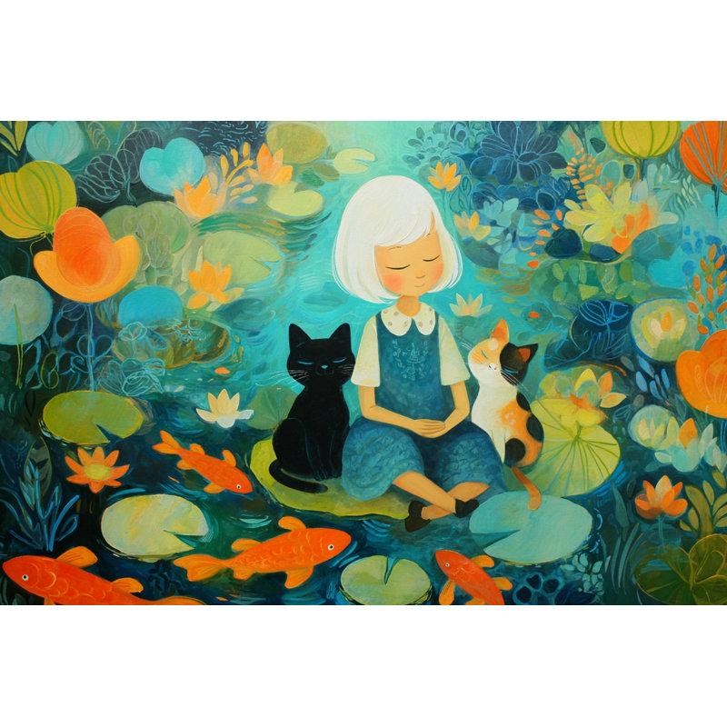 «Dreaming Water Garden», art mural sur toile tendue, L 24 po x H 16 po x P 1,5 po