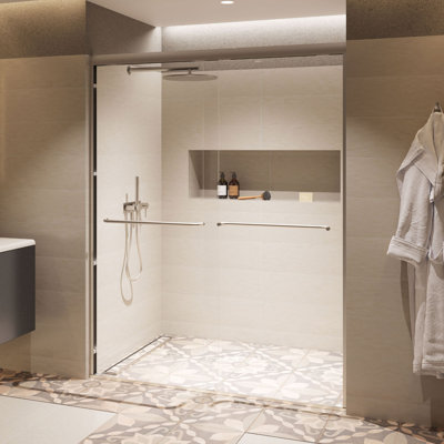 Porte de douche coulissante sans cadre 44 po x 48 po x 76 po Strada Light