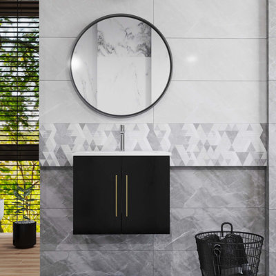 Ensemble de meuble-lavabo mural avec lavabo