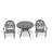 3-Piece Set Of Cast Aluminum Patio Furniture With Brown Cushions-1829948604