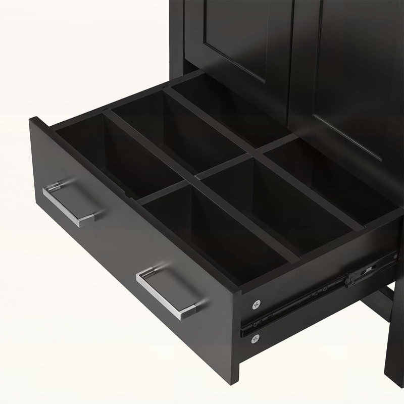 Meuble-lavabo de salle de bain avec rangement polyvalent pour espaces compacts, Black