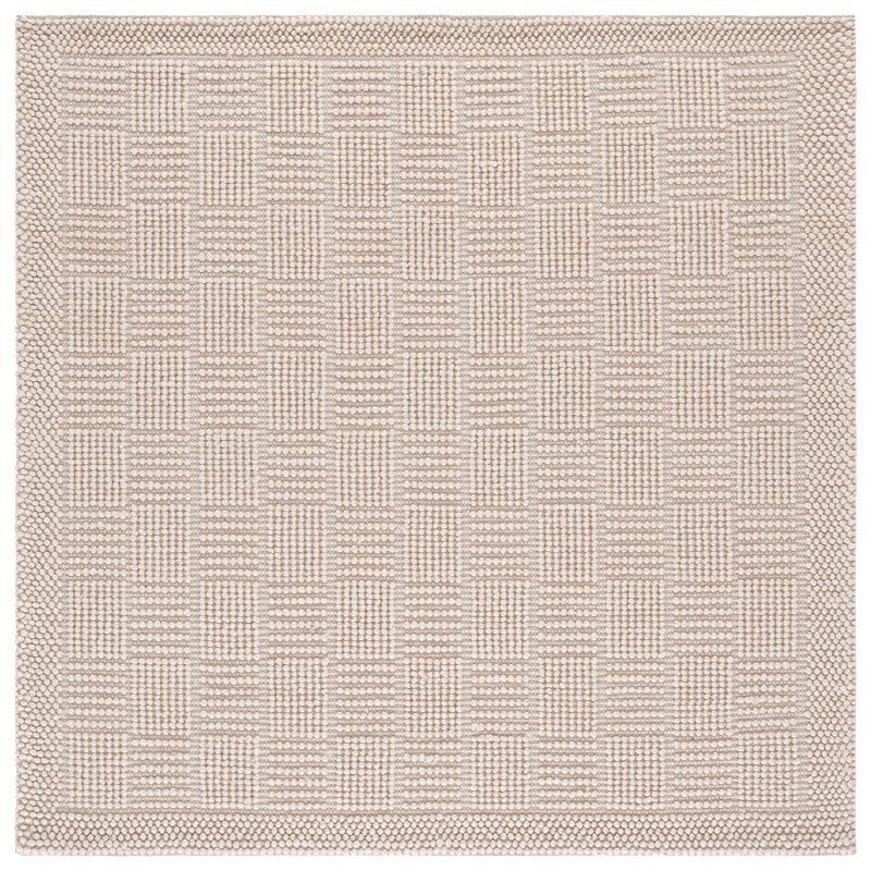 Natura Hand Woven Wool; Cotton; Recycled P.E.T Solid Color Indoor Rug, Square 6'