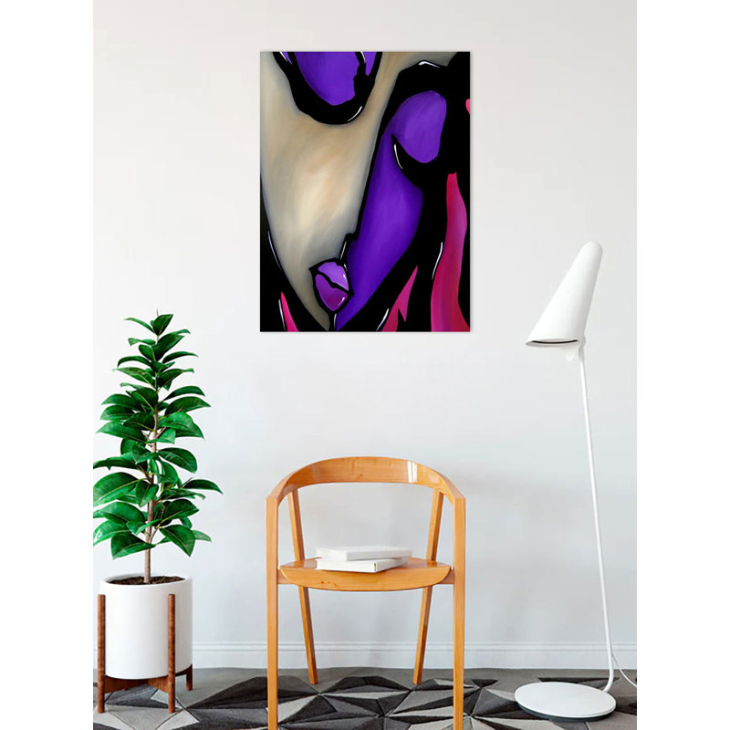 Impression abstraite, impression sur toile tendue, H 16 po x l 12 po x P 1,5 po