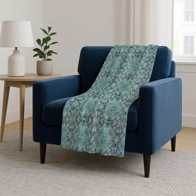 Addison Machine Washable Sherpa ASB783 Medallions Throw Blanket