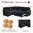 L-Shaped Sofa With Pull Out Sofa Bed-417676565