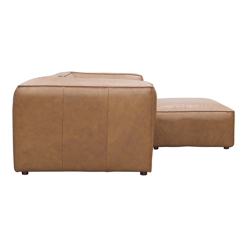 Foley 3 - Genuine Leather Modular Sectional, Tan Top Grain Leather