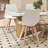 Dining Chairs Set Of 4, Modern Kitchen & Dining Room Chairs With Solid Wood Legs, Shell Lounge Plastic Side Chair, Mid Century Armless Accent Chairs For Kitchen, Living Room, Bedroom, Outdoor Lounge-770163160
