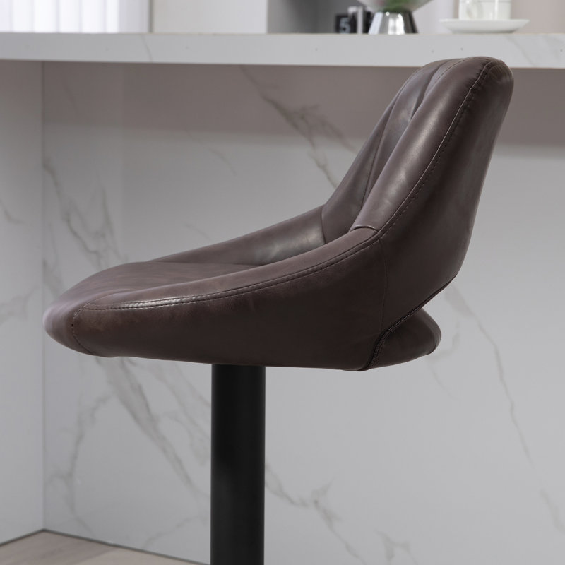 Tabouret pivotant à hauteur réglable Kadaysha, Brun
