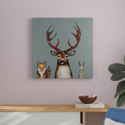 Fox, Buck and Hare Palladian par Eli Halpin - reproduction d'art sur toile