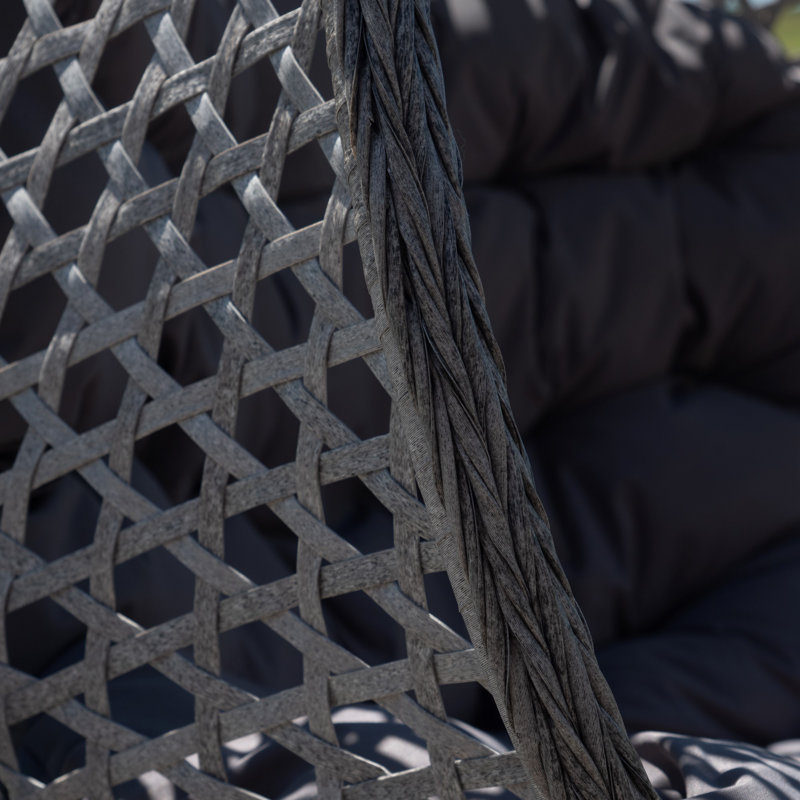 Alston Double Garden Hanging Egg Chair, Dark Grey, Dark Grey