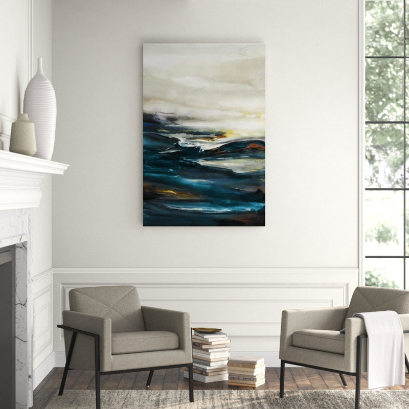 Restless Waves Painting by Elena Carlie, Outdoor, 60" H x 40" W x 1.5" D