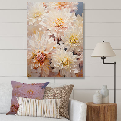 " Beige Chrysanthemums Dream Collage "