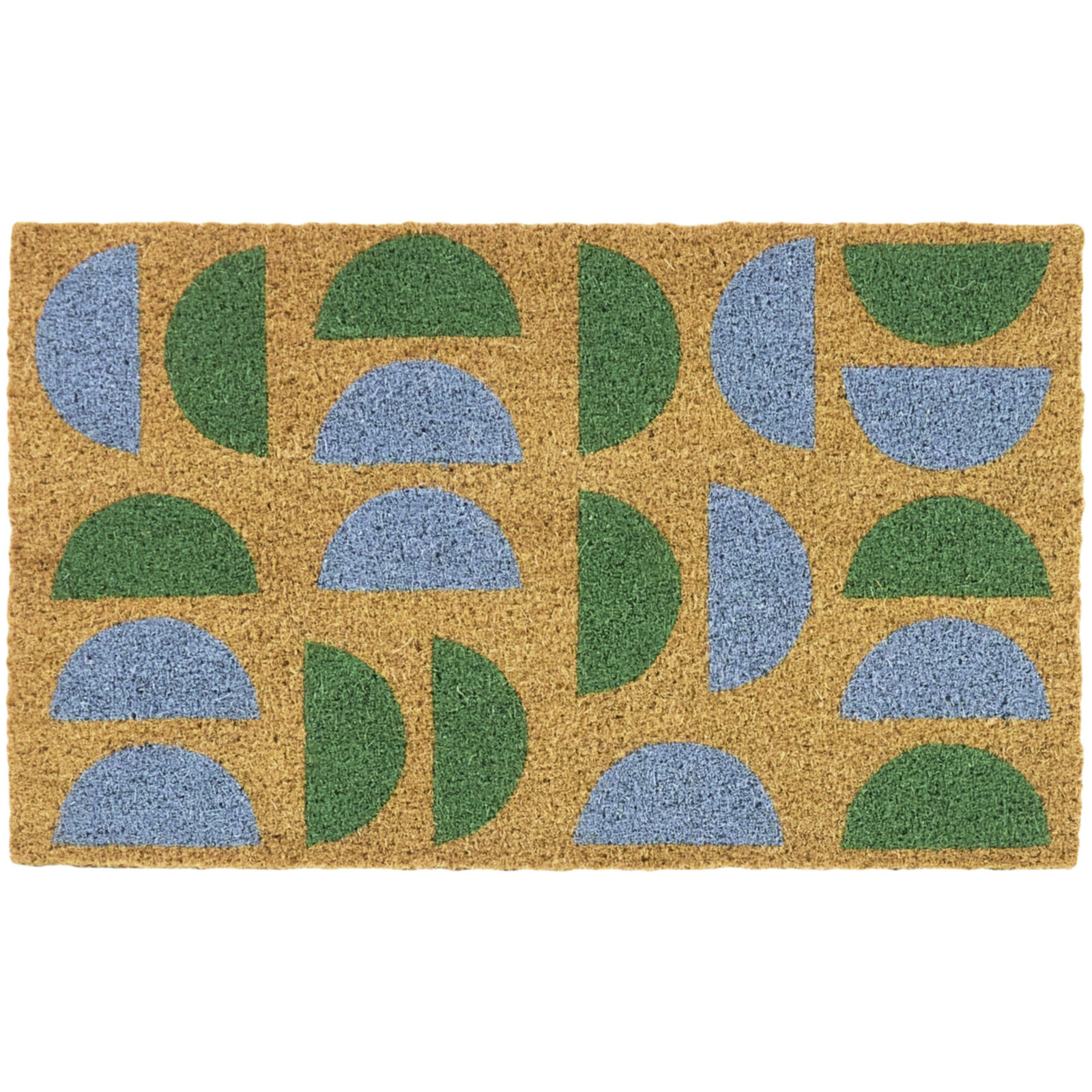 Retro Modern Blue Geometric Doormat