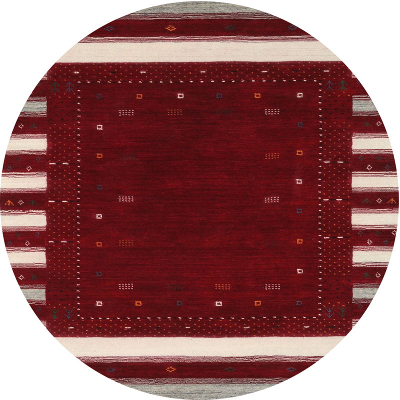 Tapis beige/brun/gris contemporain, Rond 3 pi