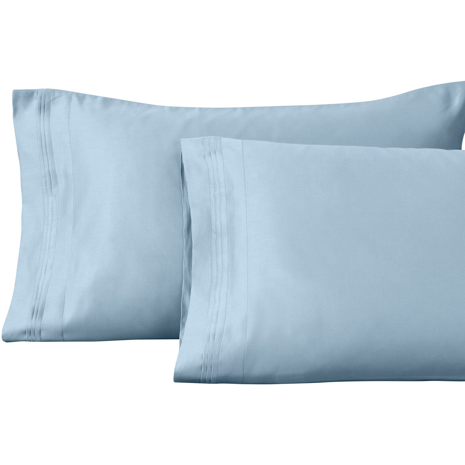 Arling Cotton Pillowcase, Standard Pillowcase, Light Blue