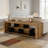 63-Inch Low Sofa Console Table with Storage Shelves