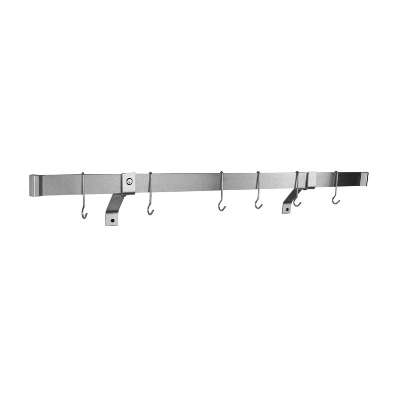 Premier Handcrafted Wall Mounted Pot Rack, 2" H x 36" W x 25" D, Stainless Steel