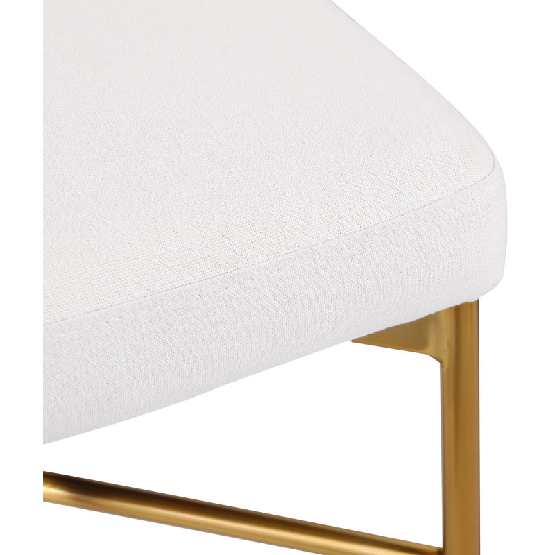Tabouret de comptoir 26,25 po Klaas, Tissu crème texturé en lin