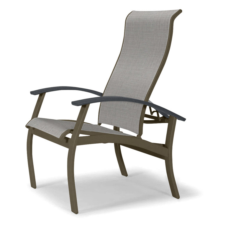 Chaise de patio Askar, Alliage Sunbrella®, Graphite classique, Bois de plage texturé