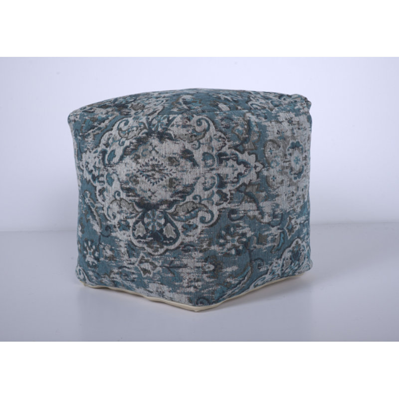 Modern Square Pouf, Blue