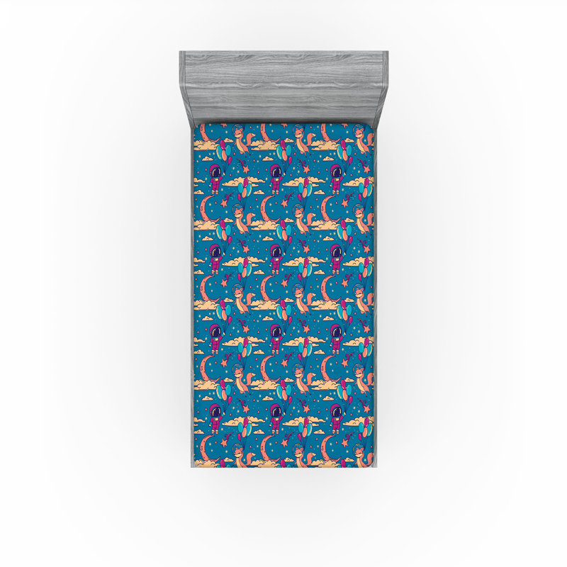 Multicolore Ambesonne, Drap-housse pour lit simple TG