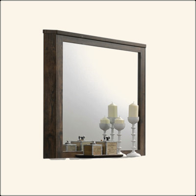 Rustic Walnut Finish Mirror