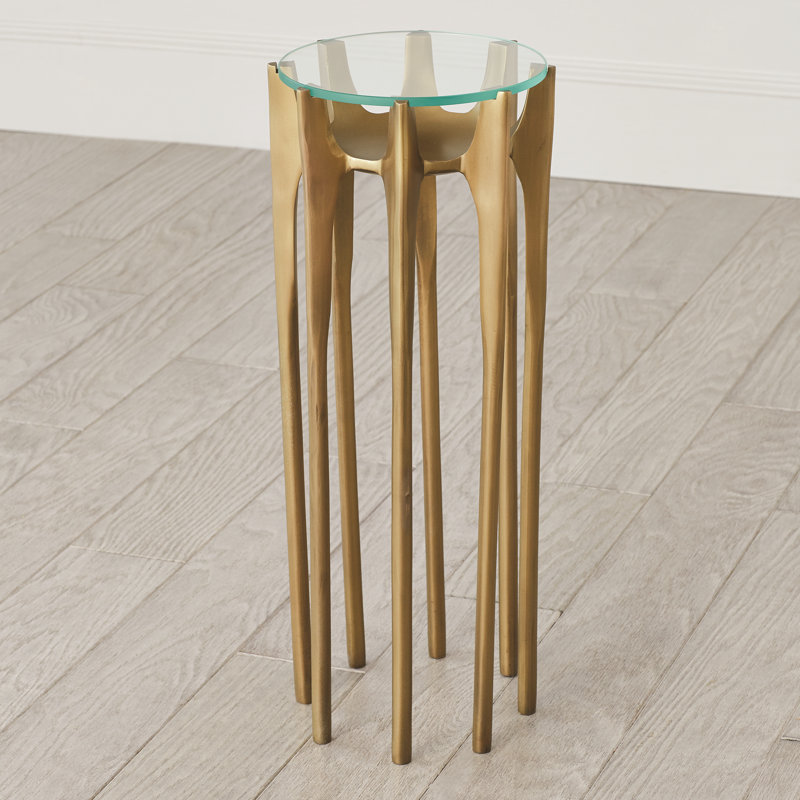 Aquilo Accent Table, Antique Brass