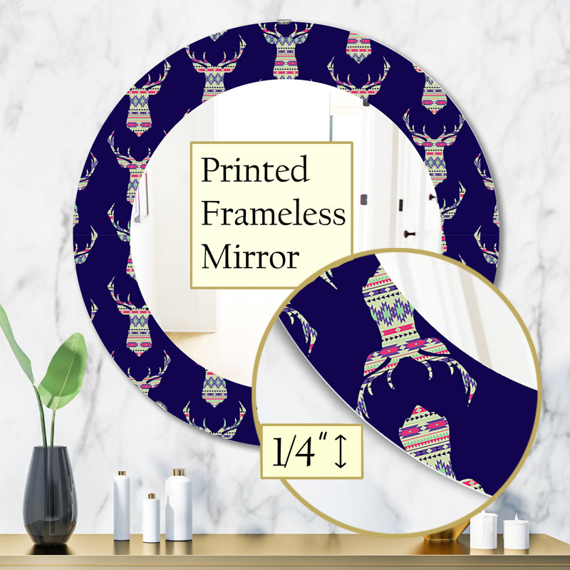 Miroir mural, H 31,5 po x l 31,5 po, Deer
