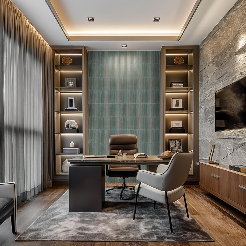 Marino 5 in. x 10 in. Glossy Porcelain Fluted Slat Wall Tile, Jade Mist