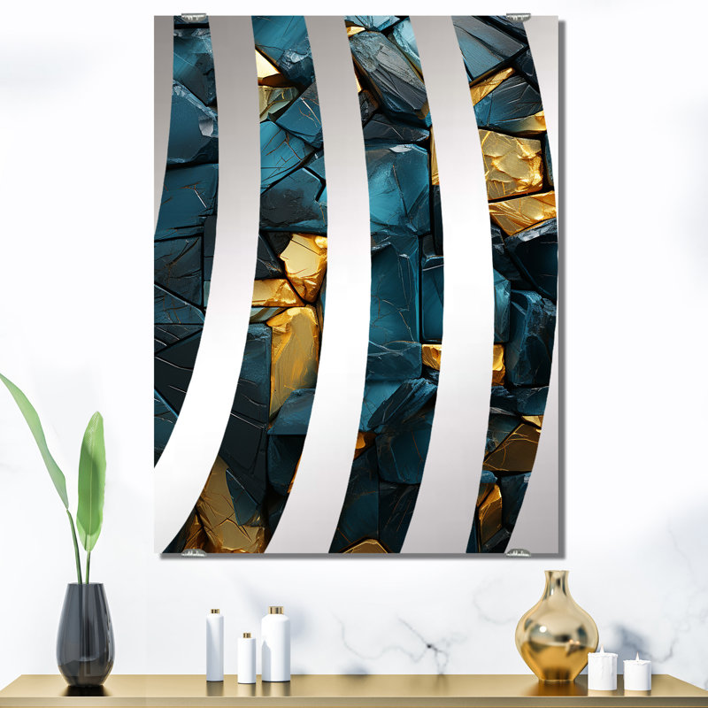 Rizvana - Miroir mural abstrait en marbre MIR137202, 40 po x 30 po