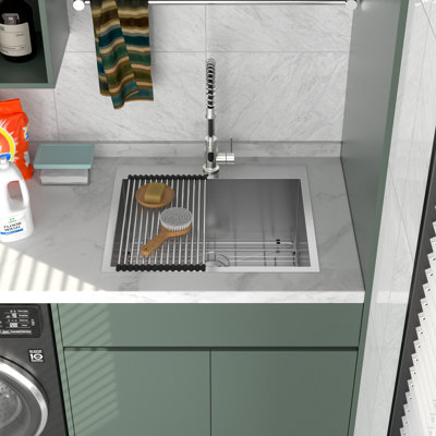 25'' L x 22'' W Stainless Steel Drop-In Laundry Sink