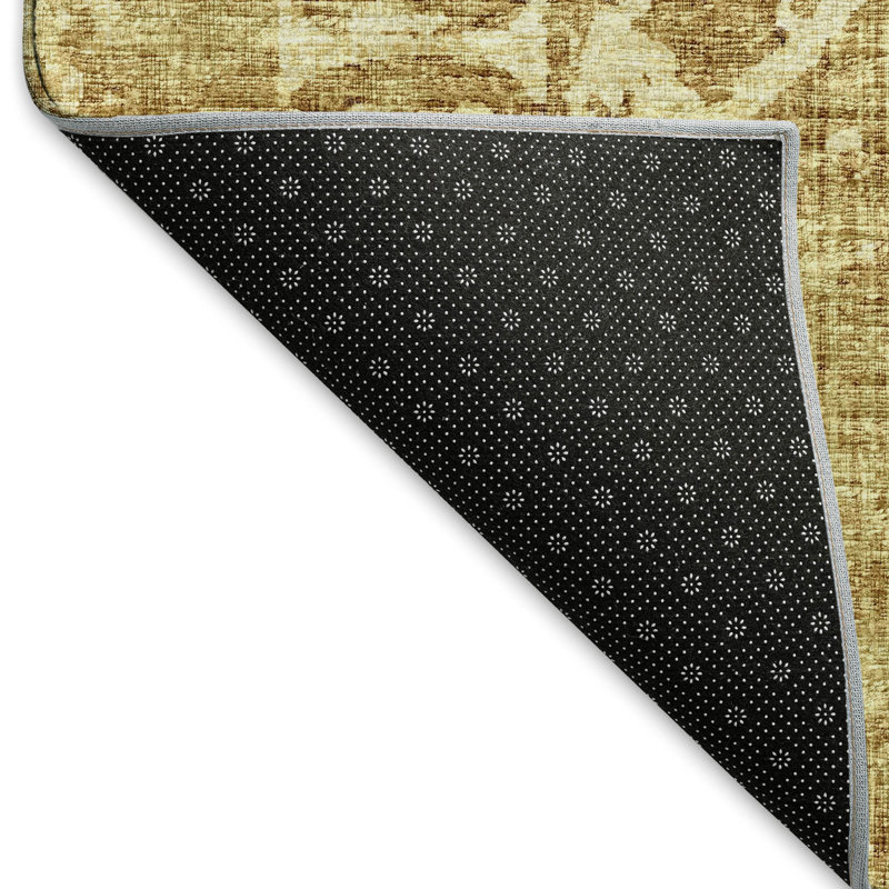Premium Machine Washable Kelsa AMF41 Gilded Rug, Rectangle 1'8" x 2'6"