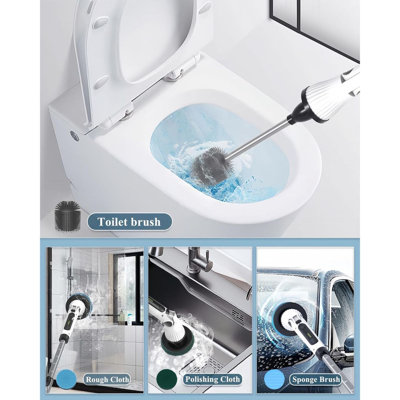 8-in-1 Cordless Spin Scrubber – Quiet, Long-Lasting Cleaning