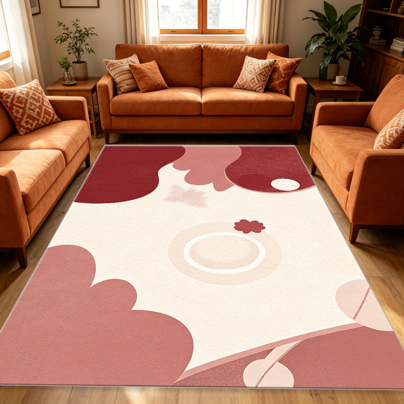 Wine Rose Abstract carpet-easy to clean, machine-washable, soft and comfortable; suitable for door mats, kitchens, living rooms, bedrooms, corridors, and laundry areas. Easy to clean, durable carpet for home decoration.